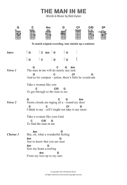 page one of The Man In Me (Piano, Vocal & Guitar Chords)
