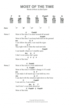 page one of Most Of The Time (Piano, Vocal & Guitar Chords)