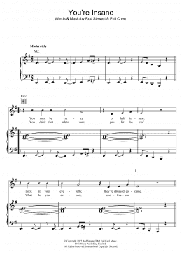 page one of You're Insane (Piano, Vocal & Guitar Chords)