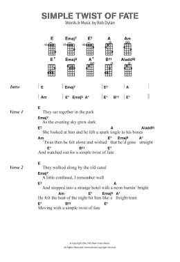 page one of Simple Twist Of Fate (Piano, Vocal & Guitar Chords)