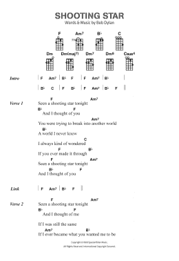 page one of Shooting Star (Piano, Vocal & Guitar Chords)