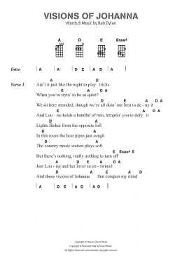 page one of Visions Of Johanna (Piano, Vocal & Guitar Chords)