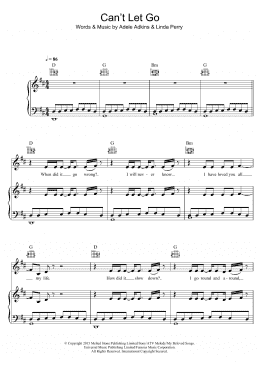 page one of Can't Let Go (Piano, Vocal & Guitar Chords)