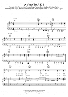 page one of A View To A Kill (Piano, Vocal & Guitar Chords)