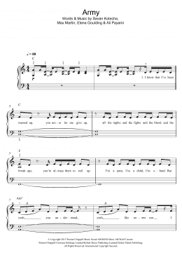 page one of Army (Easy Piano)