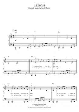 page one of Lazarus (Beginner Piano (Abridged))