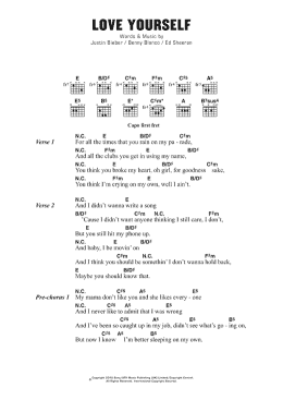 page one of Love Yourself (Guitar Chords/Lyrics)