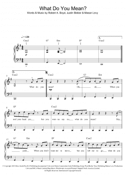 page one of What Do You Mean? (Beginner Piano (Abridged))