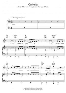 page one of Ophelia (Piano, Vocal & Guitar Chords)