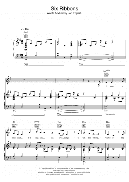 page one of Six Ribbons (Piano, Vocal & Guitar Chords)