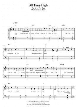 page one of All Time High (Piano, Vocal & Guitar Chords)