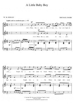page one of A Little Baby Boy (Piano, Vocal & Guitar Chords)