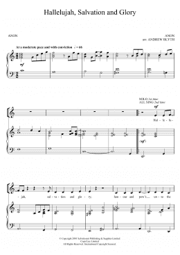 page one of Hallelujah, Salvation And Glory (Piano, Vocal & Guitar Chords)