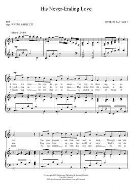 page one of His Never-Ending Love (2-Part Choir)