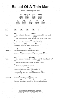 page one of Ballad Of A Thin Man (Guitar Chords/Lyrics)