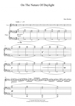 page one of On The Nature Of Daylight (Violin and Piano)