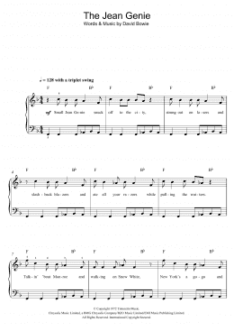 page one of The Jean Genie (Piano, Vocal & Guitar Chords)