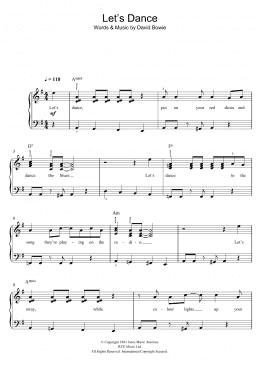 page one of Let's Dance (Piano, Vocal & Guitar Chords)