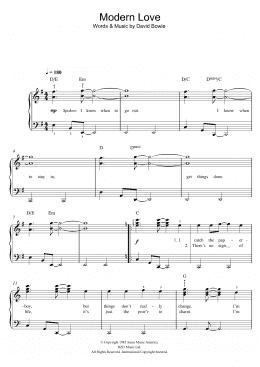 page one of Modern Love (Piano, Vocal & Guitar Chords)