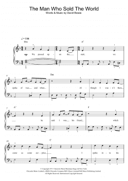 page one of The Man Who Sold The World (Piano, Vocal & Guitar Chords)