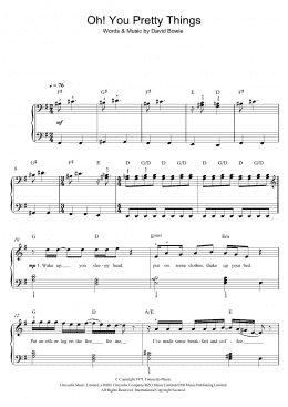 page one of Oh! You Pretty Things (Piano, Vocal & Guitar Chords)