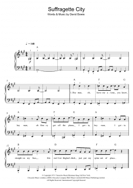 page one of Suffragette City (Piano, Vocal & Guitar Chords)