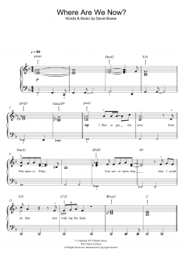 page one of Where Are We Now? (Piano, Vocal & Guitar Chords)