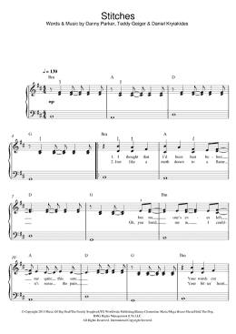 page one of Stitches (Beginner Piano (Abridged))