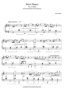 page one of Stick Dance (from Romanian Folk Dances) (Piano Solo)