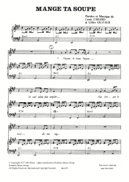 page one of Mange Ta Soupe (Piano & Vocal)