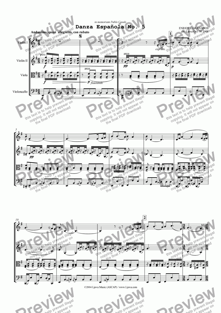 page one of Spanish Dance No. 5