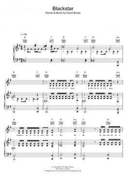 page one of Blackstar (Piano, Vocal & Guitar Chords)