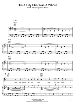 page one of 'Tis A Pity She Was A Whore (Piano, Vocal & Guitar Chords)