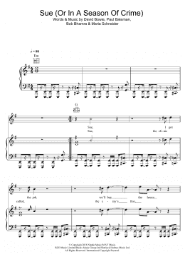 page one of Sue (Or In A Season Of Crime) (Piano, Vocal & Guitar Chords)