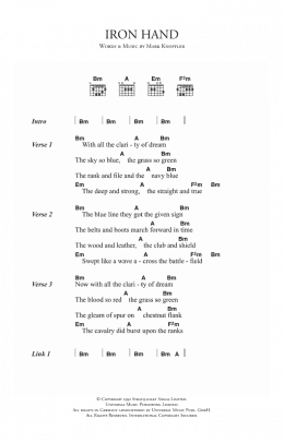page one of Iron Hand (Guitar Chords/Lyrics)