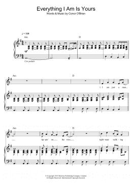 page one of Everything I Am Is Yours (Piano, Vocal & Guitar Chords)