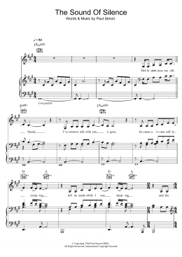 page one of The Sound Of Silence (Piano, Vocal & Guitar Chords (Right-Hand Melody))