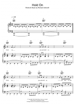 page one of Hold On (Piano, Vocal & Guitar Chords)