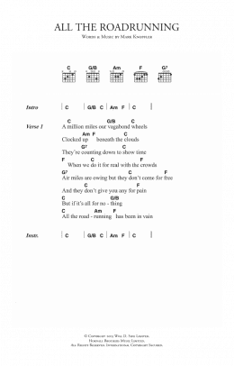 page one of All The Roadrunning (Guitar Chords/Lyrics)