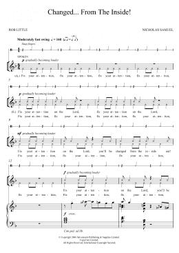 page one of Changed From The Inside (Piano, Vocal & Guitar Chords)