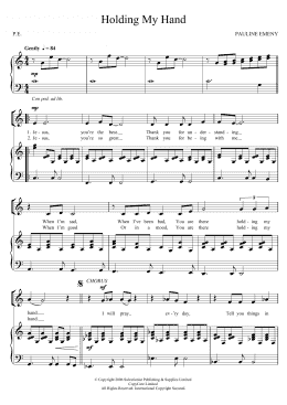 page one of Holding My Hand (Piano, Vocal & Guitar Chords)