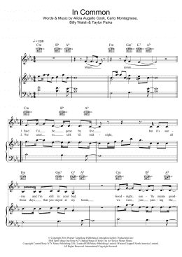 page one of In Common (Piano, Vocal & Guitar Chords)