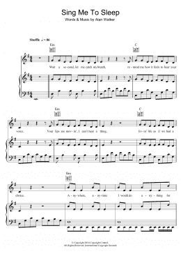 page one of Sing Me To Sleep (Piano, Vocal & Guitar Chords)