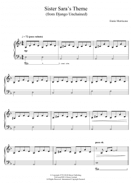 page one of Sister Sara's Theme (Django Unchained) (Piano Solo)