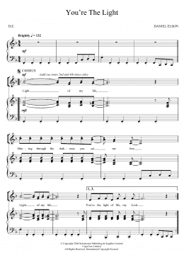 page one of You're The Light (Piano, Vocal & Guitar Chords)