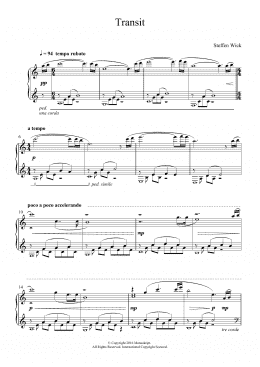 page one of Transit (Piano Solo)