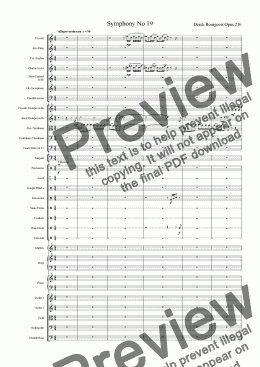 page one of Symphony No 19 1st movement