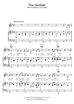 page one of The Gambler (Piano, Vocal & Guitar Chords (Right-Hand Melody))