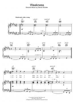 page one of Weakness (Piano, Vocal & Guitar Chords)