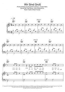 page one of Wir Sind Gross (Piano, Vocal & Guitar Chords (Right-Hand Melody))